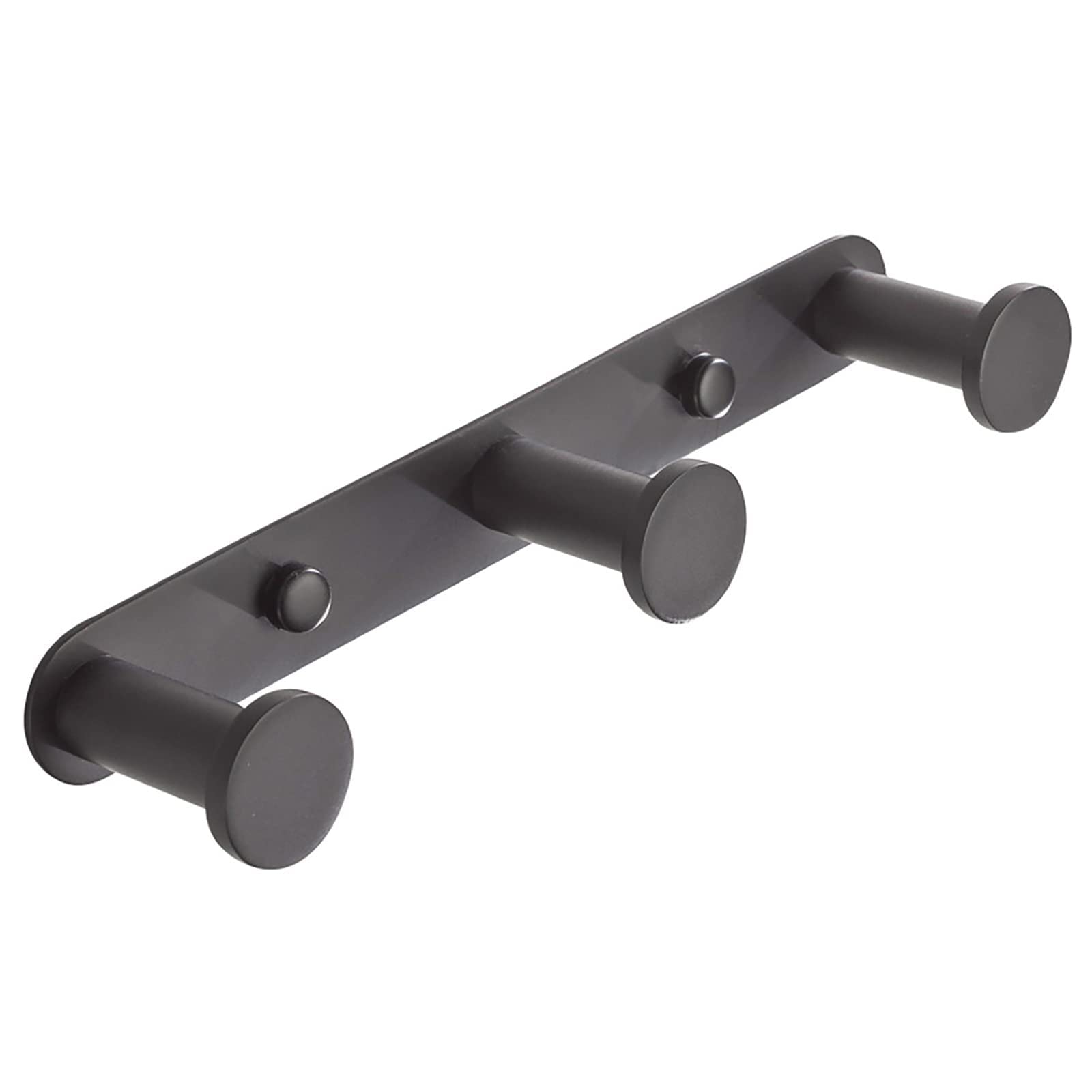 BigBig Home Black Towel Hook, Bathroom Wall Hook Rack with 6 Hooks Matte Bedroom Coat Hook Kitchen Robe Hanger Wall Mount