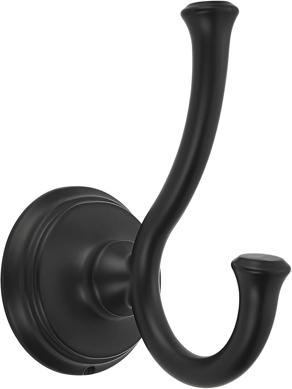 TUNNY Towel Hook Bathroom-2 Pack Matte Black Double Robe/Towel Hook Wall Mounted Hook for Bathroom Bedroom Kitchen