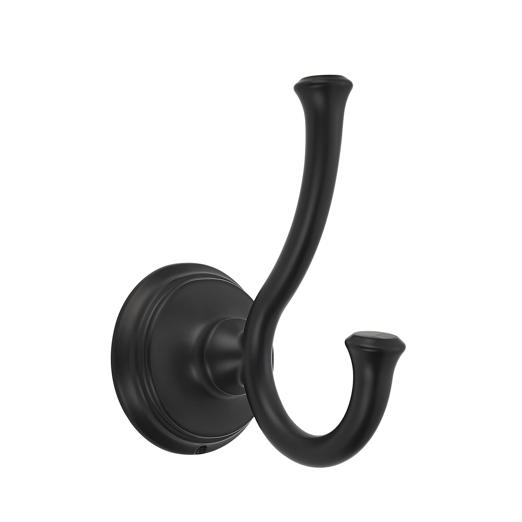 TUNNY Towel Hook Bathroom-2 Pack Matte Black Double Robe/Towel Hook Wall Mounted Hook for Bathroom Bedroom Kitchen