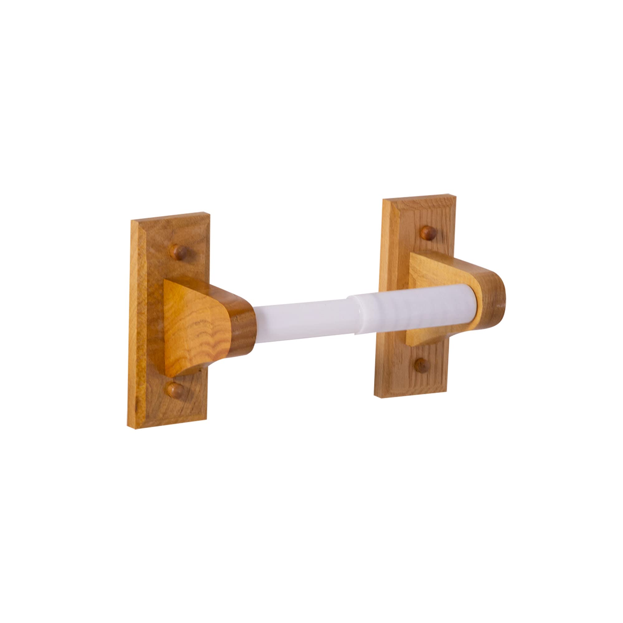 Dalton 4-Piece Bathroom Accessory Set, Honey Oak, Includes Towel Bar, Towel Ring, Toilet Paper Holder, and Robe Hook – Design House, 561258