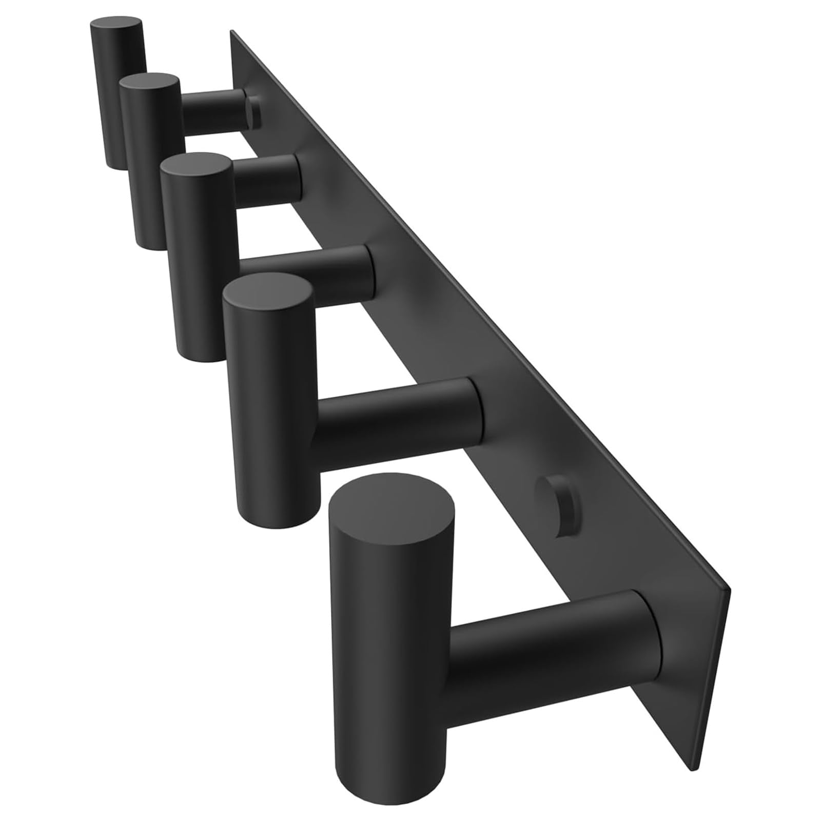 PMMASTO Wall Mounted Coat Hooks- Stainless Steel Rust-Resistant Bathroom Hangers for Towels/Hats/Coats, Heavy-Duty Wall Mount Hooks with Screws (Black 3 Hooks, 2-Pack)