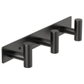 PMMASTO Wall Mounted Coat Hooks- Stainless Steel Rust-Resistant Bathroom Hangers for Towels/Hats/Coats, Heavy-Duty Wall Mount Hooks with Screws (Black 3 Hooks, 2-Pack)