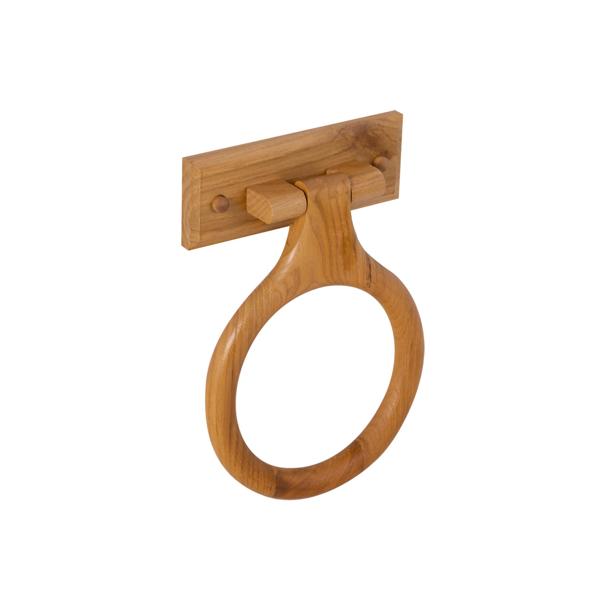 Dalton 4-Piece Bathroom Accessory Set, Honey Oak, Includes Towel Bar, Towel Ring, Toilet Paper Holder, and Robe Hook – Design House, 561258