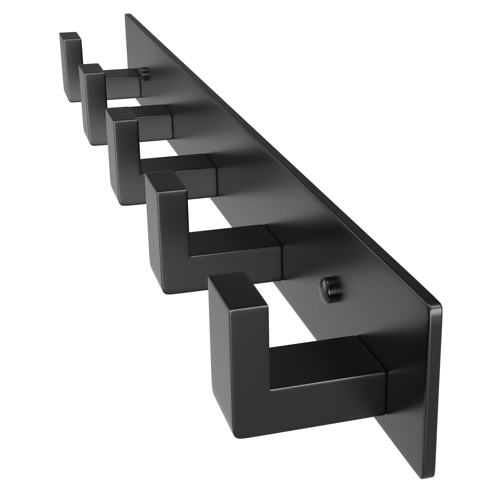 PMMASTO Wall Mounted Coat Hooks- Stainless Steel Rust-Resistant Bathroom Hangers for Towels/Hats/Coats, Heavy-Duty Wall Mount Hooks with Screws (Black 3 Hooks, 2-Pack)