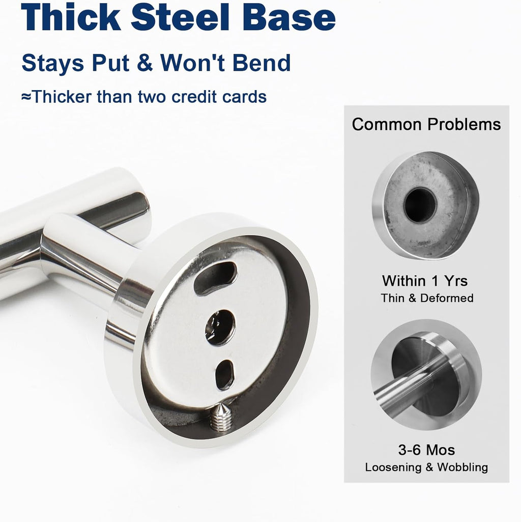 NearMoon Bath Towel Hooks- SUS 304 Stainless Steel Robe Hook Holder, Heavy Duty Coat Hook for Bathroom Livingroom Hotel Kitchen Garage, Wall Mounted (Chrome Finish, 8 Pack)