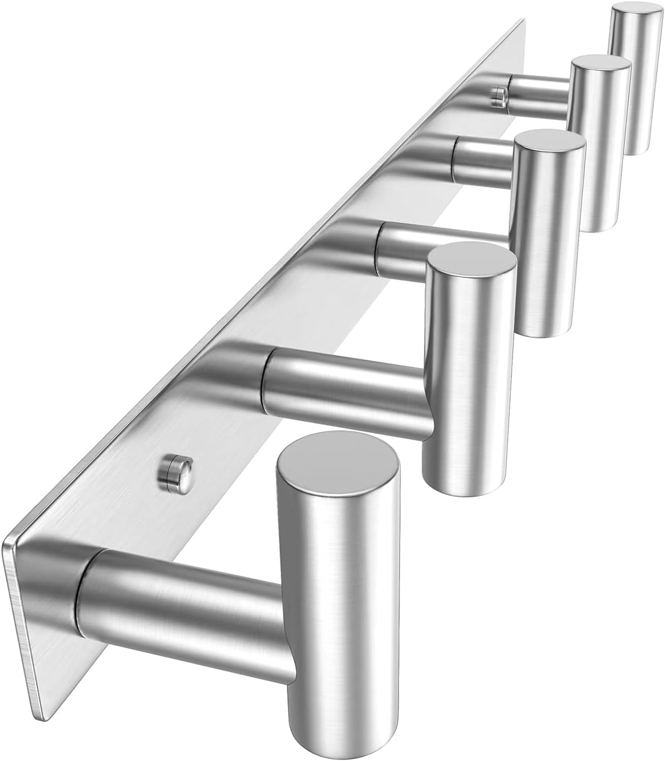 PMMASTO Wall Mounted Coat Hooks- Stainless Steel Rust-Resistant Bathroom Hangers for Towels/Hats/Coats, Heavy-Duty Wall Mount Hooks with Screws (Black 3 Hooks, 2-Pack)