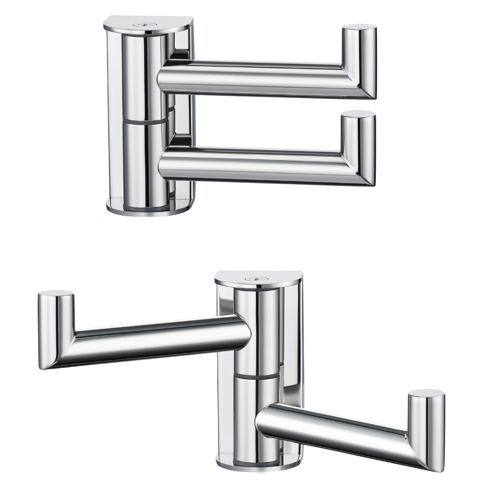 Angle Simple Swivel Towel Double Hook 2 Pack, Brushed Nickel 304 Stainless Steel Bathroom Robe Hook