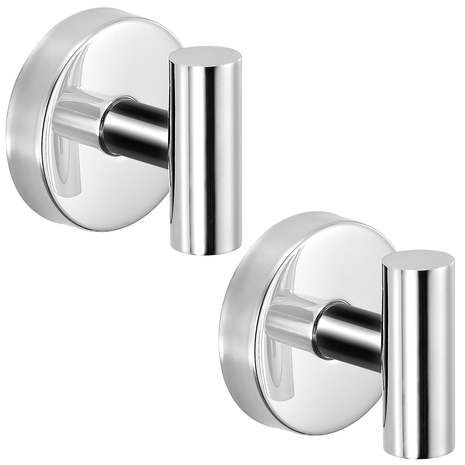 Suction Cup Hooks for Shower - Bathroom Reusable Hooks for Towels, Robes & Loofah - No-Drill Mounting on Kitchen,Walls,Metal,Glass,Mirrors,Tile & Smooth Non-Porous Surfaces (4, Brushed Nickel)