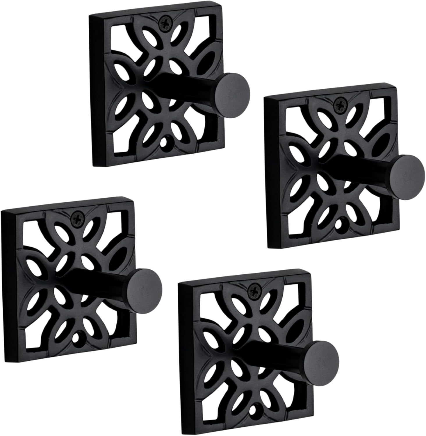 Autumn Alley Black Bathroom Towel Hook Robe Hook Wall Mounted - Wall Hooks for Towel, Robe, Coat, and Door Hooks for Bathroom Rustproof Modern Unique Style, 4 Pack