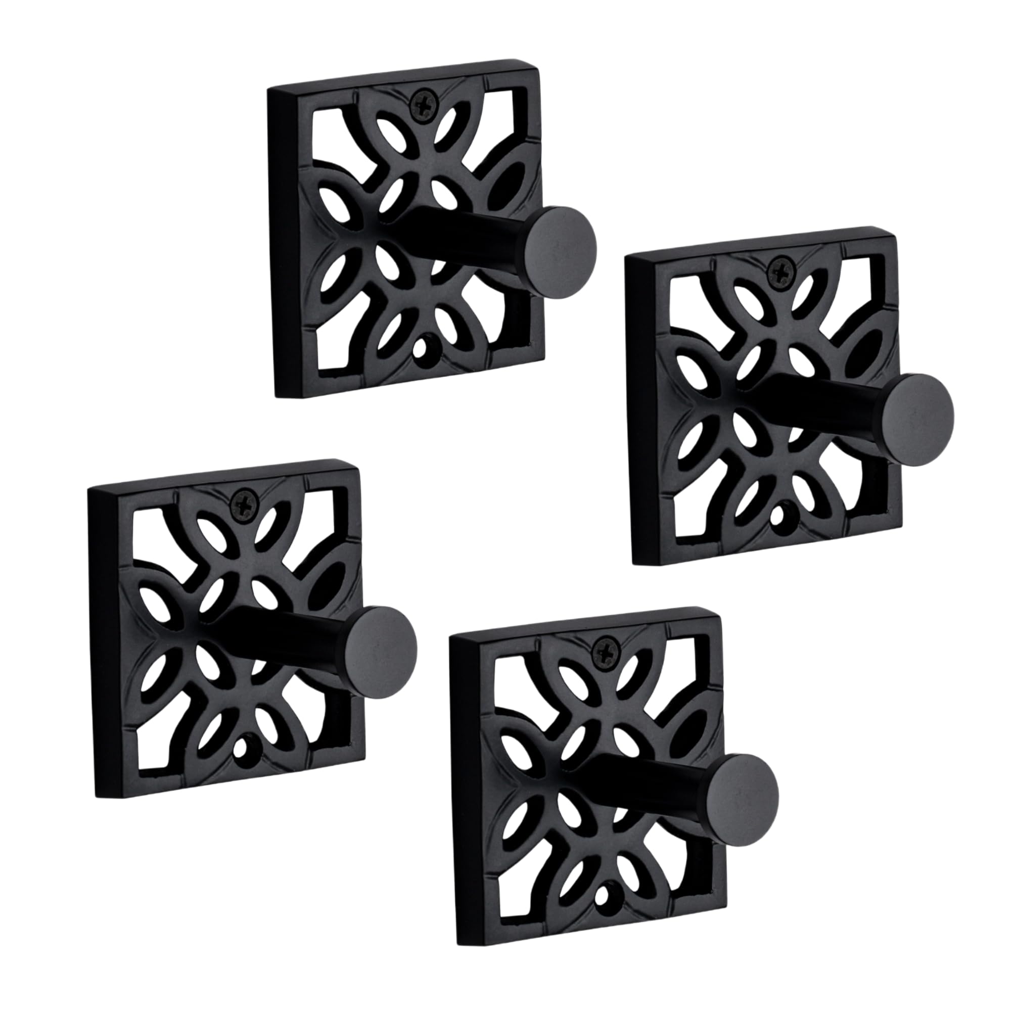 Autumn Alley Black Bathroom Towel Hook Robe Hook Wall Mounted - Wall Hooks for Towel, Robe, Coat, and Door Hooks for Bathroom Rustproof Modern Unique Style, 4 Pack