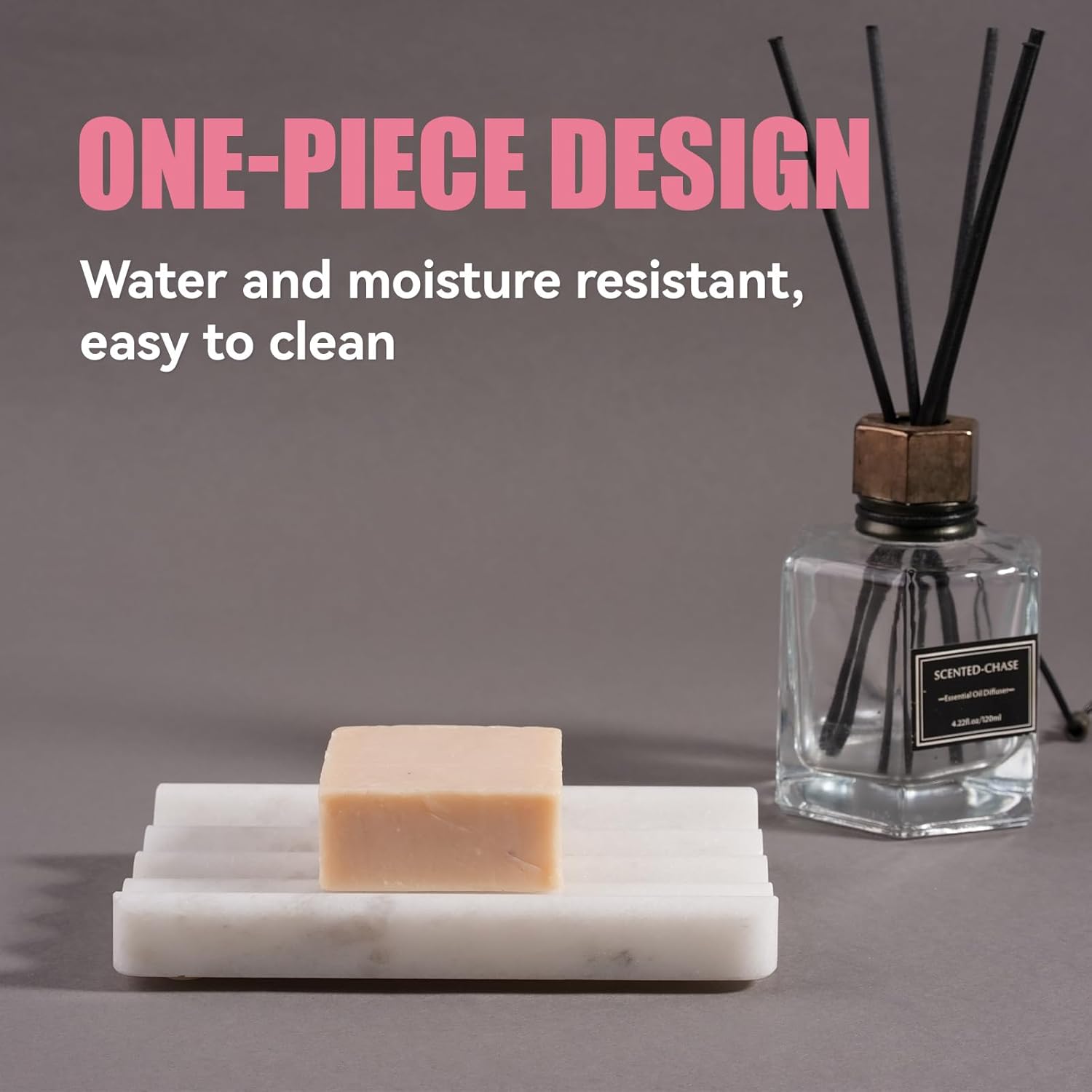 2 Pcs Marble Soap Holder, Soap Dish for Shower, Bathroom, Kitchen, Multi-Function Bar Soaps Holder, Soaps Saver with Water Ripple Design, Soap Tray(Namib Fantasy)