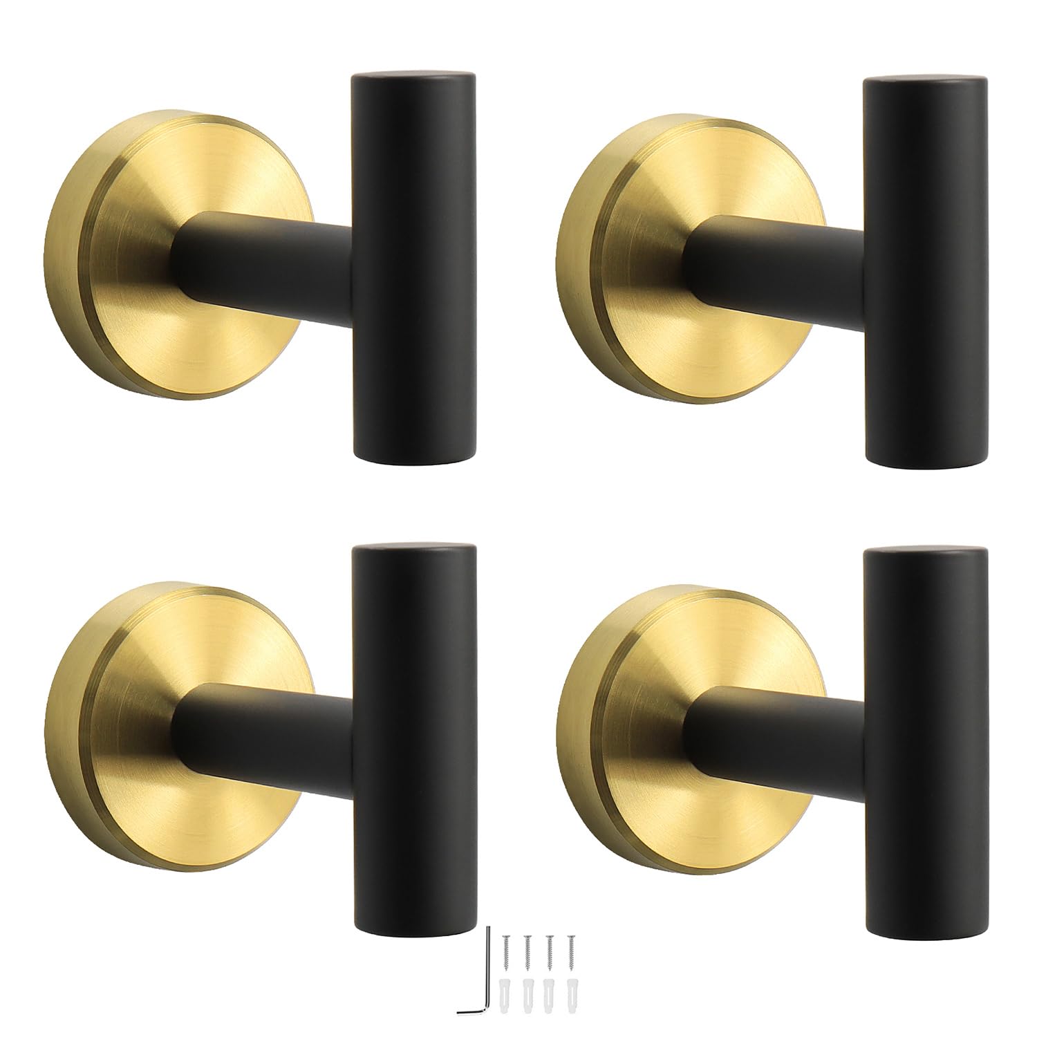 NearMoon Bath Towel Hooks- SUS 304 Stainless Steel Robe Hook Holder, Heavy Duty Coat Hook for Bathroom Livingroom Hotel Kitchen Garage, Wall Mounted (Chrome Finish, 8 Pack)