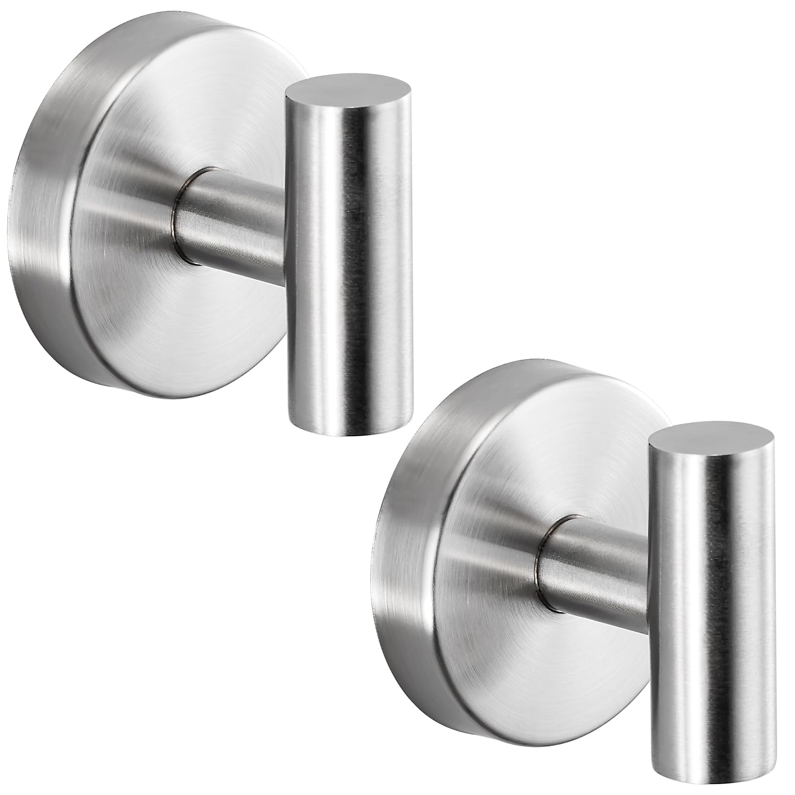 Suction Cup Hooks for Shower - Bathroom Reusable Hooks for Towels, Robes & Loofah - No-Drill Mounting on Kitchen,Walls,Metal,Glass,Mirrors,Tile & Smooth Non-Porous Surfaces (4, Brushed Nickel)