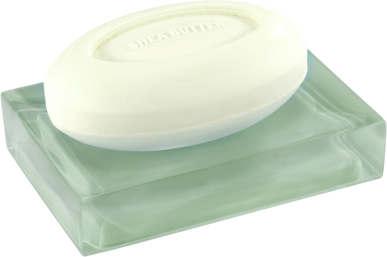 Izod - Soap Dish, Clear Resin Countertop Accessories, Modern Bathroom Decor, Dorm Room Essentials (Marina Collection, Green)