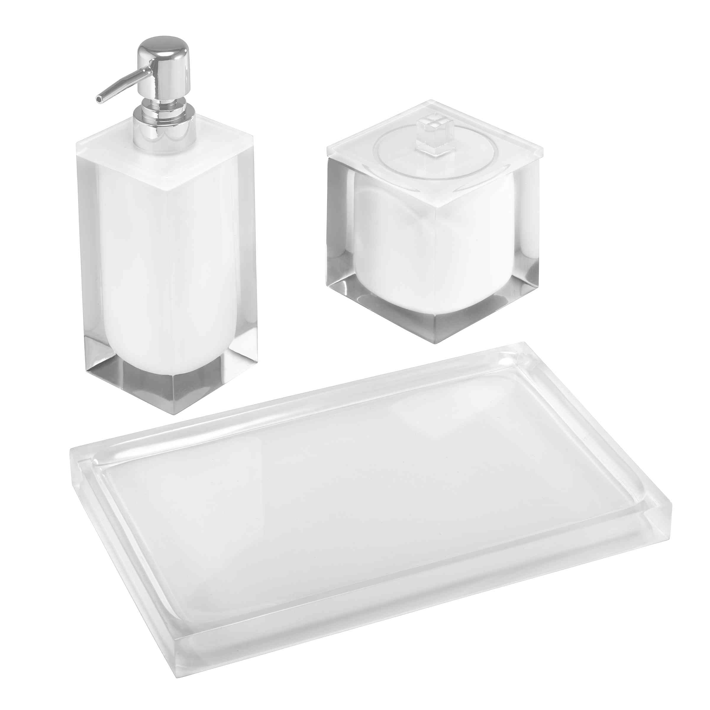 Izod - Soap Dish, Sleek Resin Countertop Accessories, Dorm Room Essentials, Modern Home Decor (Marina Collection, White)