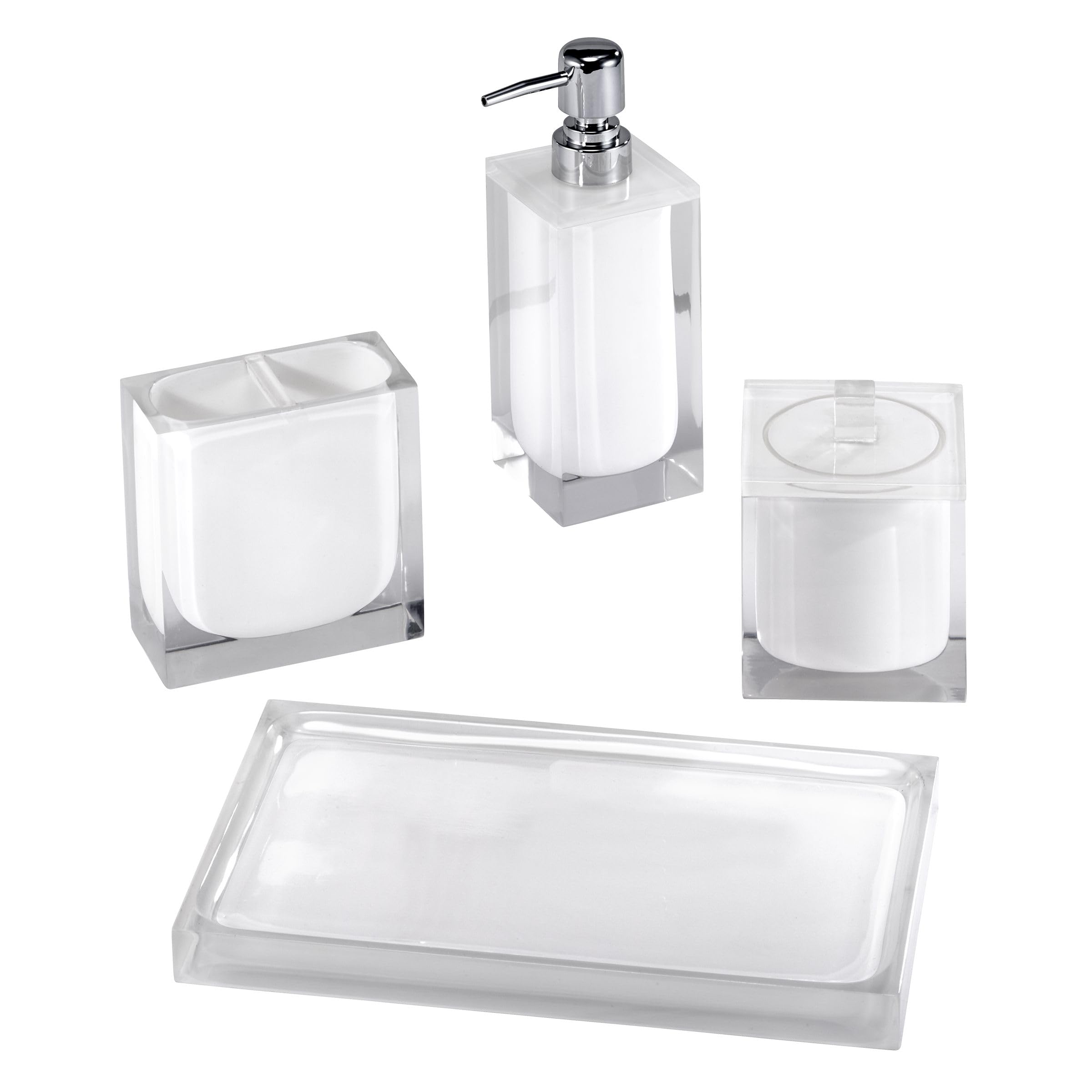 Izod - Soap Dish, Sleek Resin Countertop Accessories, Dorm Room Essentials, Modern Home Decor (Marina Collection, White)