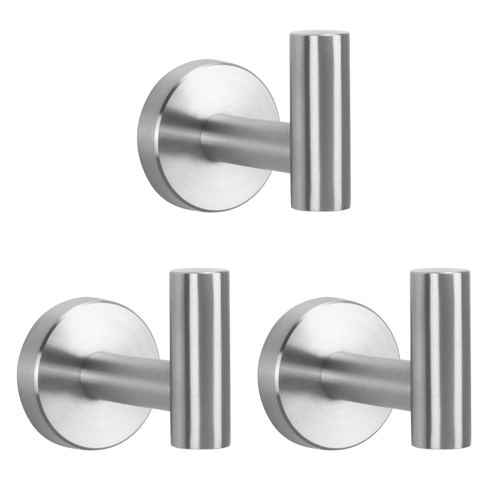 NearMoon Bath Towel Hooks- SUS 304 Stainless Steel Robe Hook Holder, Heavy Duty Coat Hook for Bathroom Livingroom Hotel Kitchen Garage, Wall Mounted (Chrome Finish, 8 Pack)