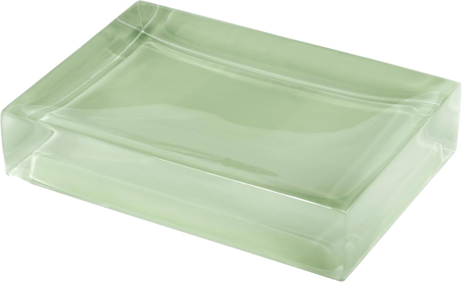 Izod - Soap Dish, Clear Resin Countertop Accessories, Modern Bathroom Decor, Dorm Room Essentials (Marina Collection, Green)
