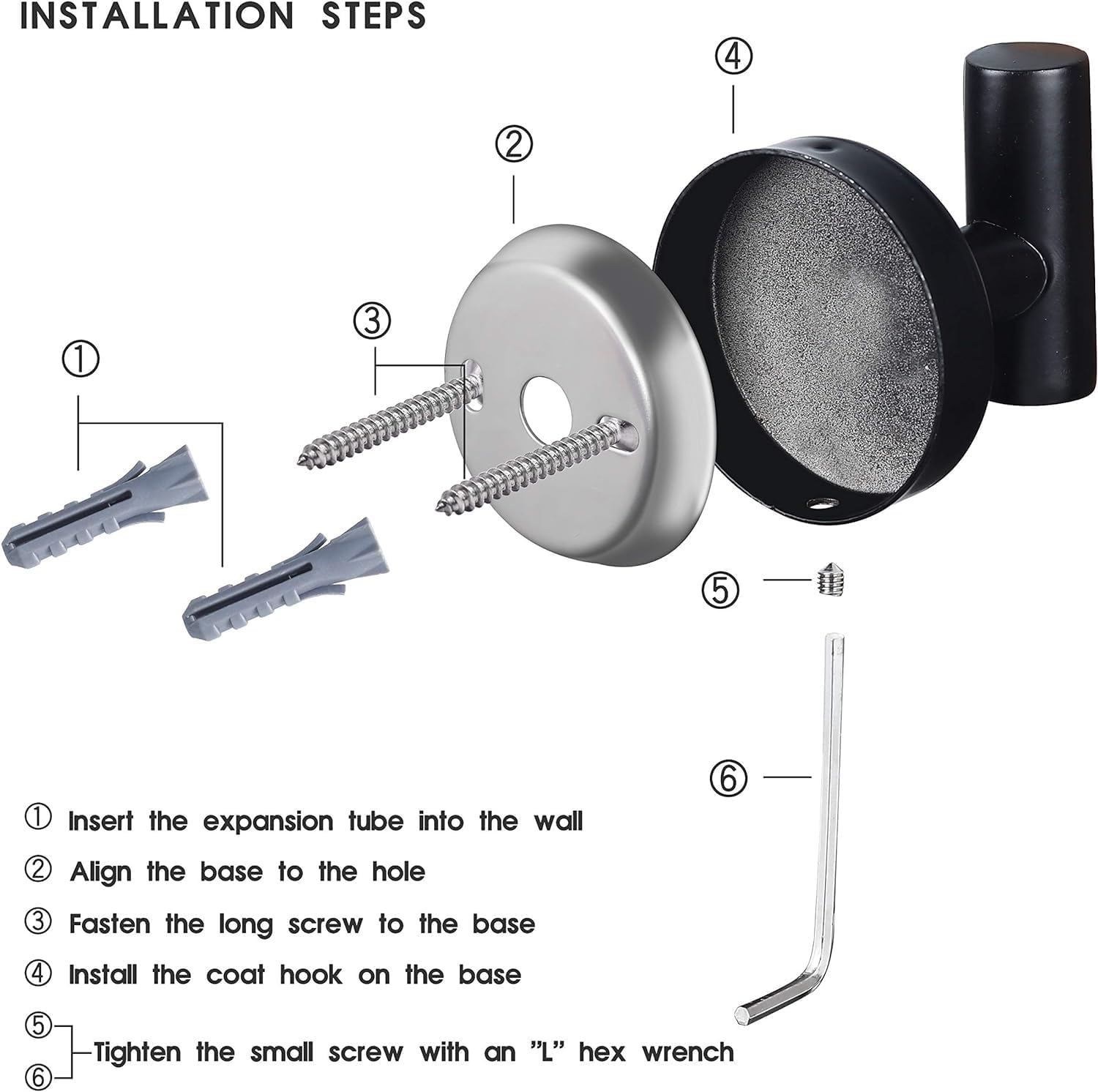 Bathroom Robe Towel Hooks Coat Matte Black Wall Hook Stainless Steel Heavy Duty Door Hanger Towel Robe Clothes Cabinet Closet Sponges Hook for Bathroom Bedroom Kitchen Hotel Pool 16 Packs