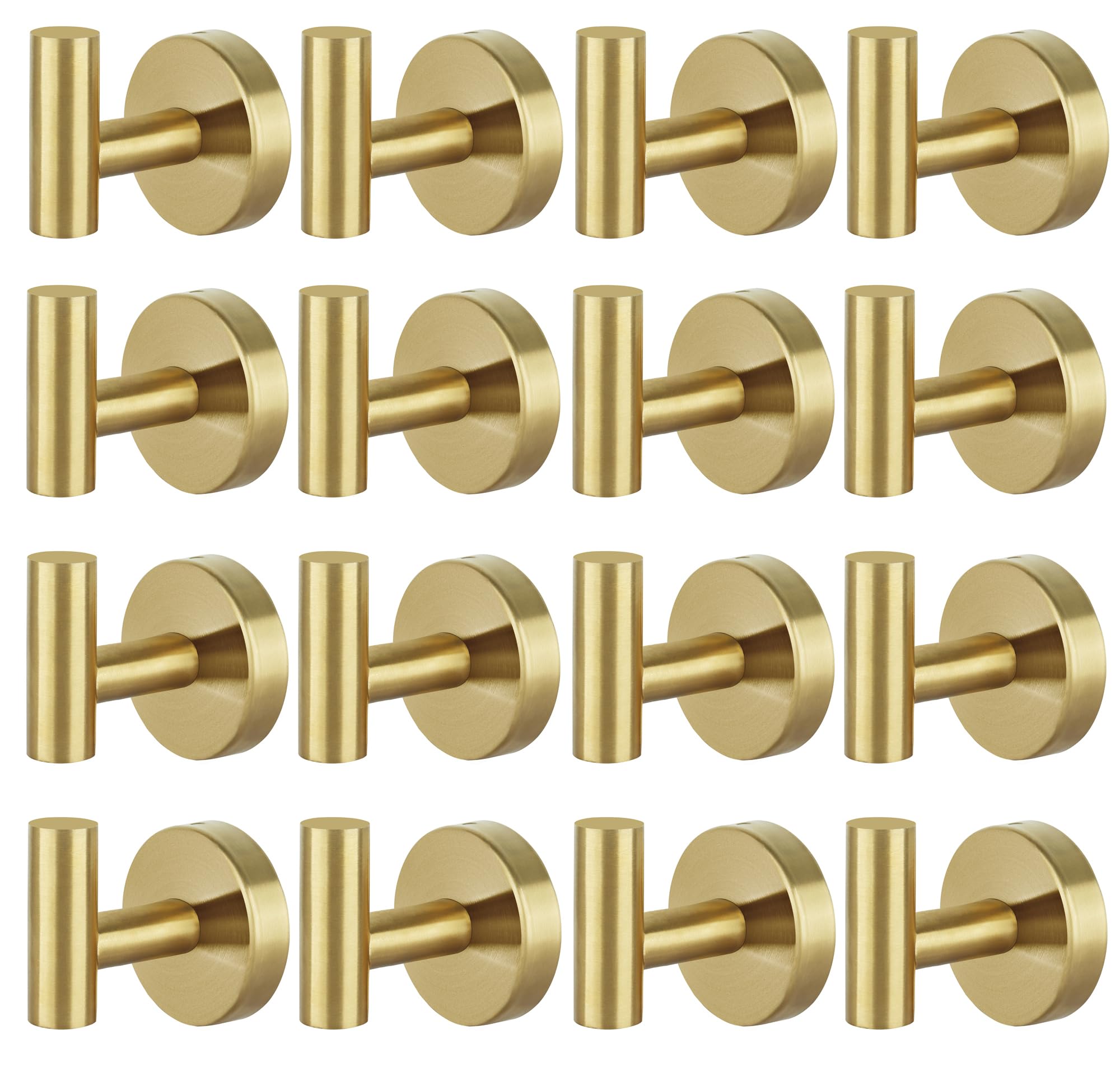 Bathroom Robe Towel Hooks Coat Matte Black Wall Hook Stainless Steel Heavy Duty Door Hanger Towel Robe Clothes Cabinet Closet Sponges Hook for Bathroom Bedroom Kitchen Hotel Pool 16 Packs