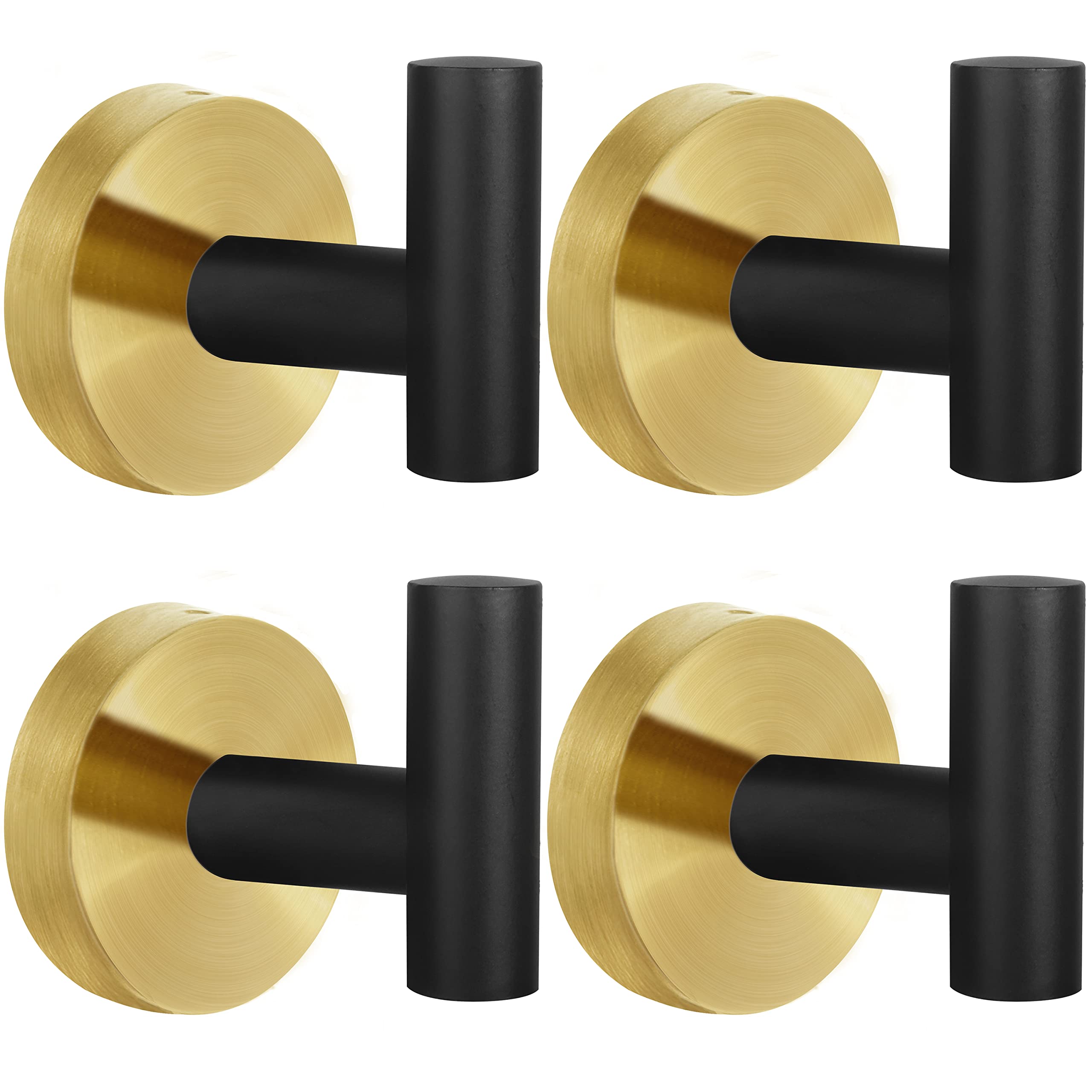 Bathroom Robe Towel Hooks Coat Matte Black Wall Hook Stainless Steel Heavy Duty Door Hanger Towel Robe Clothes Cabinet Closet Sponges Hook for Bathroom Bedroom Kitchen Hotel Pool 16 Packs