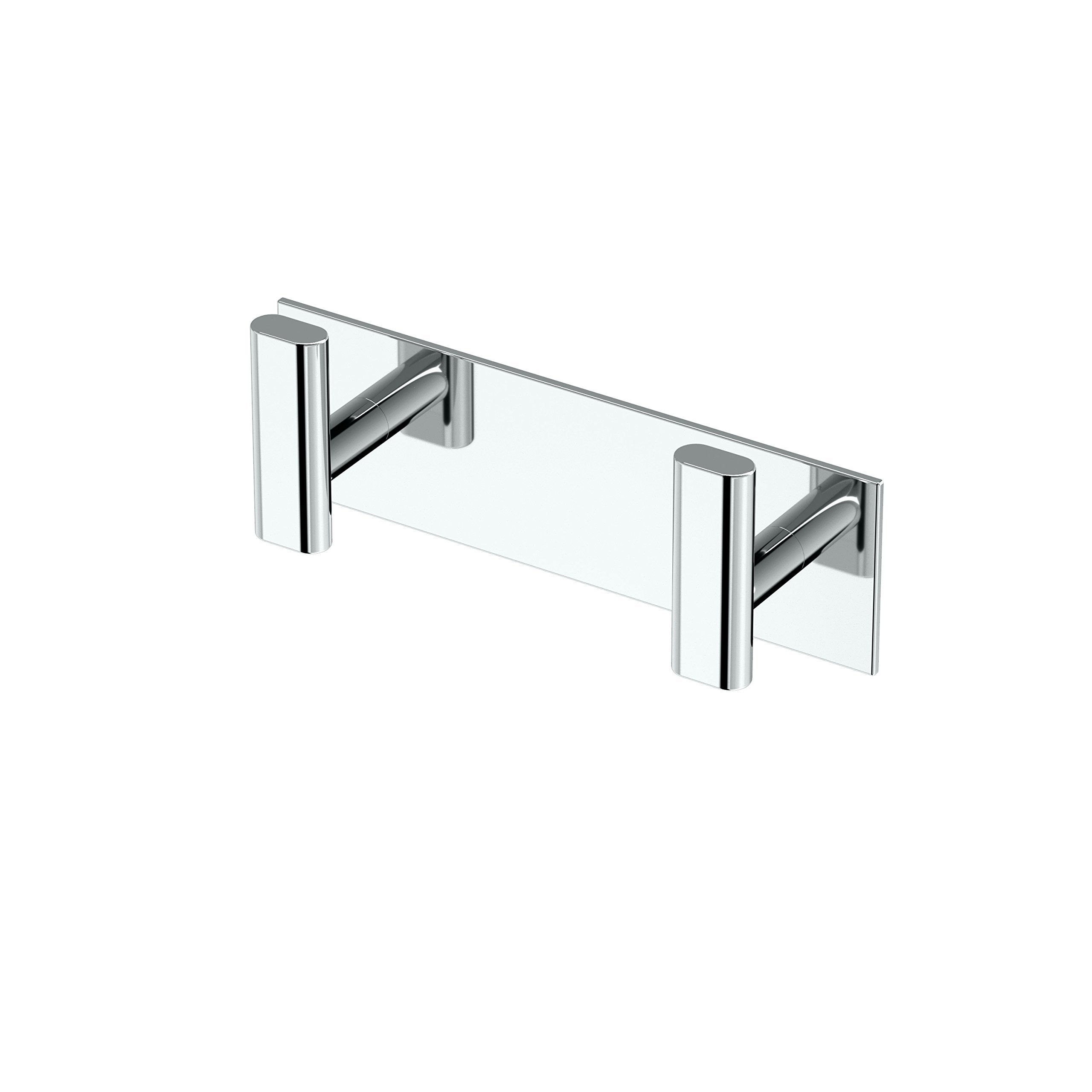 Gatco 1283 Elevate All Modern Décor Double Rectangle Hook, Chrome/Wall Mounted 6.5" W X 2" H 2-Hook/Robe, Towel Hook for Bathroom