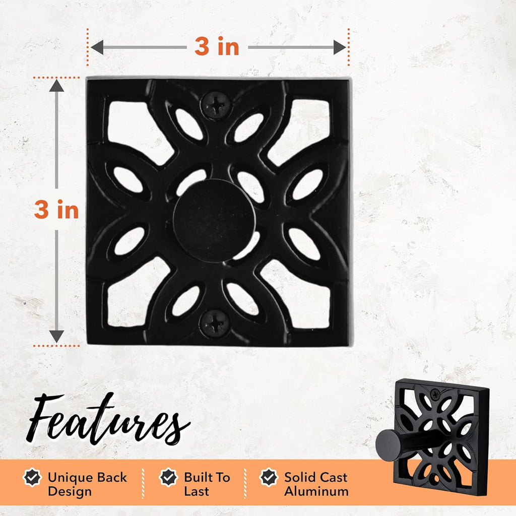 Autumn Alley Black Bathroom Towel Hook Robe Hook Wall Mounted - Wall Hooks for Towel, Robe, Coat, and Door Hooks for Bathroom Rustproof Modern Unique Style, 4 Pack