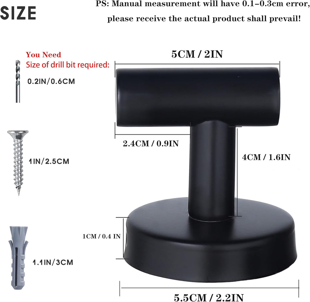Bathroom Robe Towel Hooks Coat Matte Black Wall Hook Stainless Steel Heavy Duty Door Hanger Towel Robe Clothes Cabinet Closet Sponges Hook for Bathroom Bedroom Kitchen Hotel Pool 16 Packs