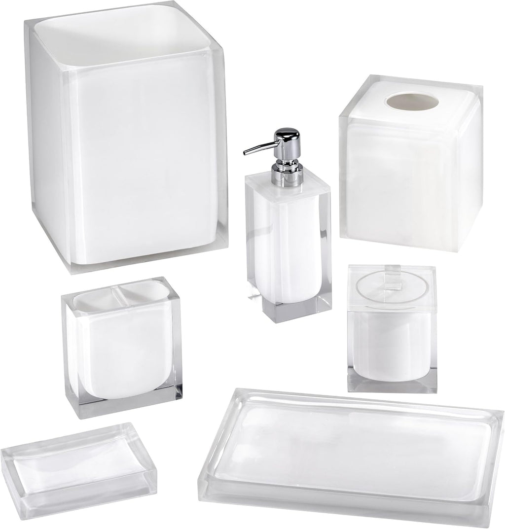 Izod - Soap Dish, Sleek Resin Countertop Accessories, Dorm Room Essentials, Modern Home Decor (Marina Collection, White)