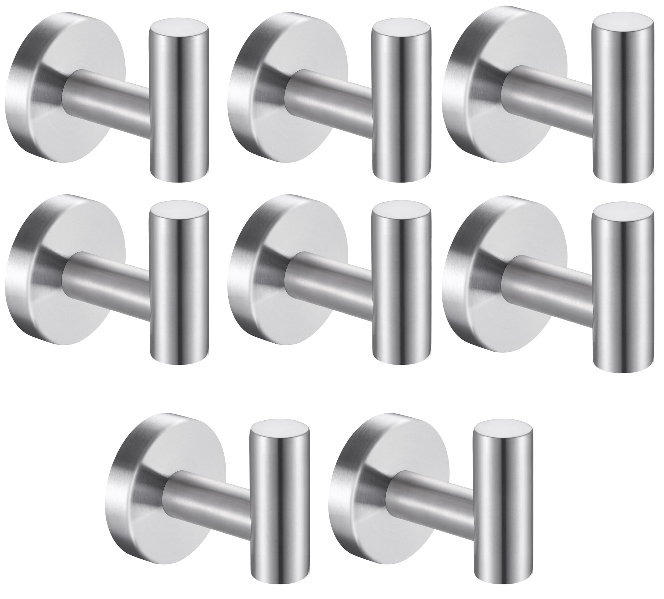 Bathroom Robe Towel Hooks Coat Matte Black Wall Hook Stainless Steel Heavy Duty Door Hanger Towel Robe Clothes Cabinet Closet Sponges Hook for Bathroom Bedroom Kitchen Hotel Pool 16 Packs