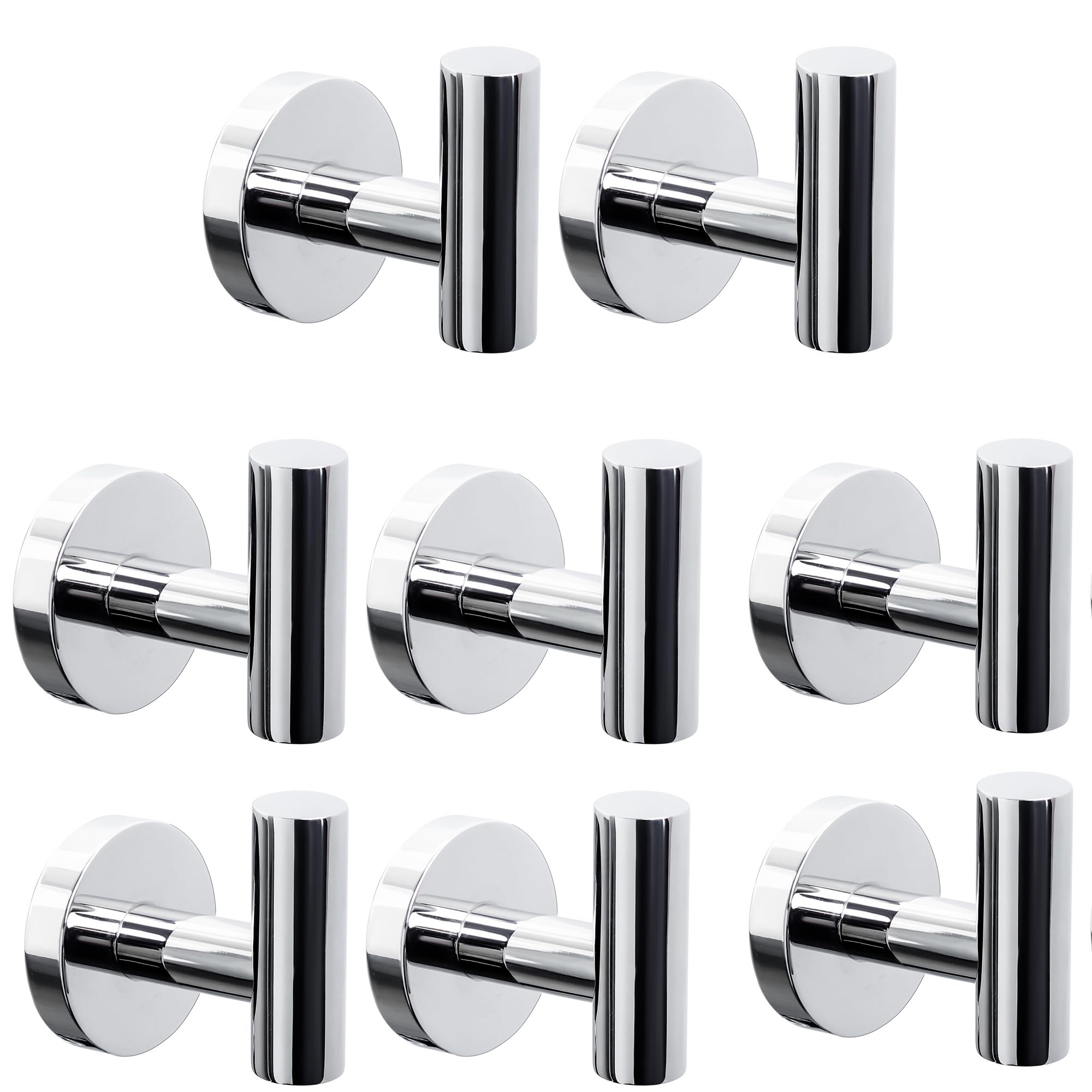 Bathroom Robe Towel Hooks Coat Matte Black Wall Hook Stainless Steel Heavy Duty Door Hanger Towel Robe Clothes Cabinet Closet Sponges Hook for Bathroom Bedroom Kitchen Hotel Pool 16 Packs