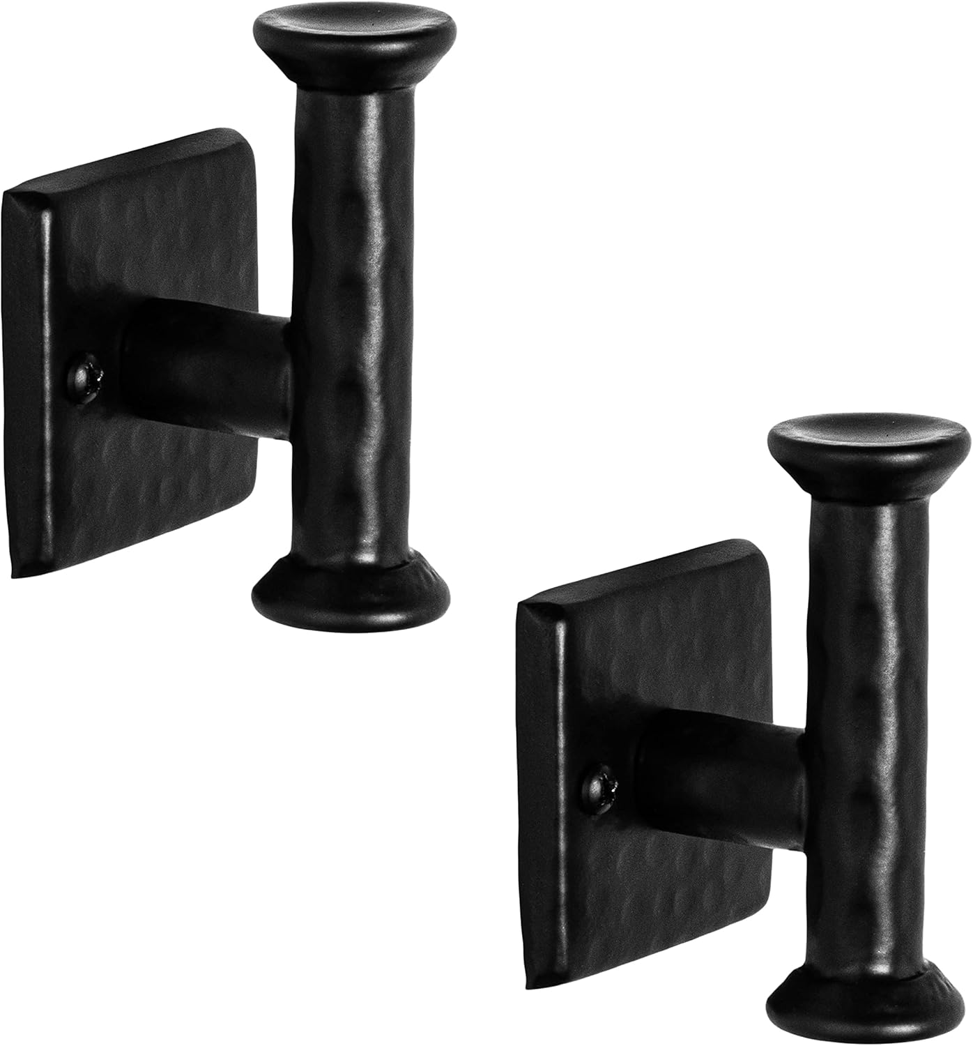 Monarch Abode Towel Hooks for Bathrooms – 2 Pack 3-inch Hand Hammered Metal Matte Black Hook, Wall Mounted Bathroom Hooks for Towels, Support up to 11 lbs Bath Robe Hook, Towel Hanger for Bathroom