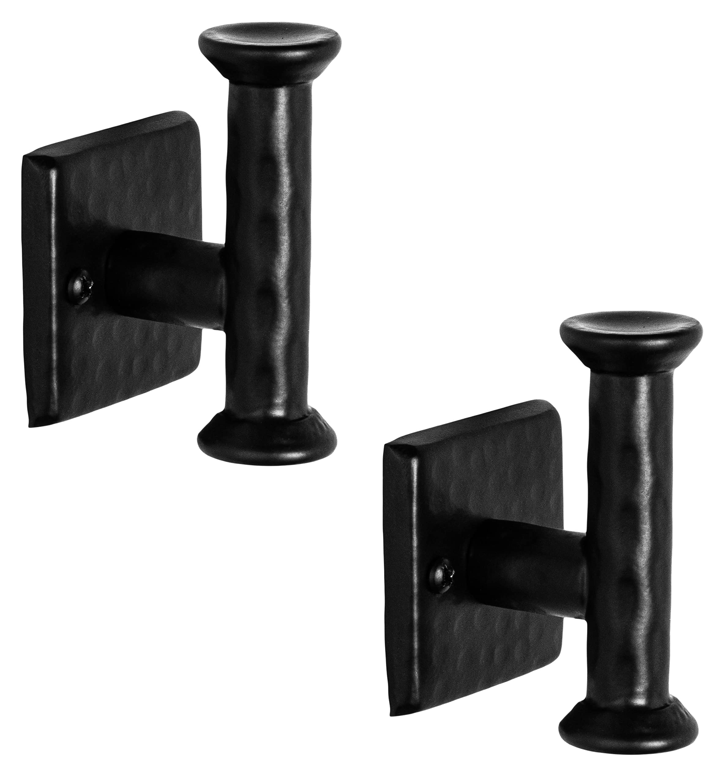 Monarch Abode Towel Hooks for Bathrooms – 2 Pack 3-inch Hand Hammered Metal Matte Black Hook, Wall Mounted Bathroom Hooks for Towels, Support up to 11 lbs Bath Robe Hook, Towel Hanger for Bathroom