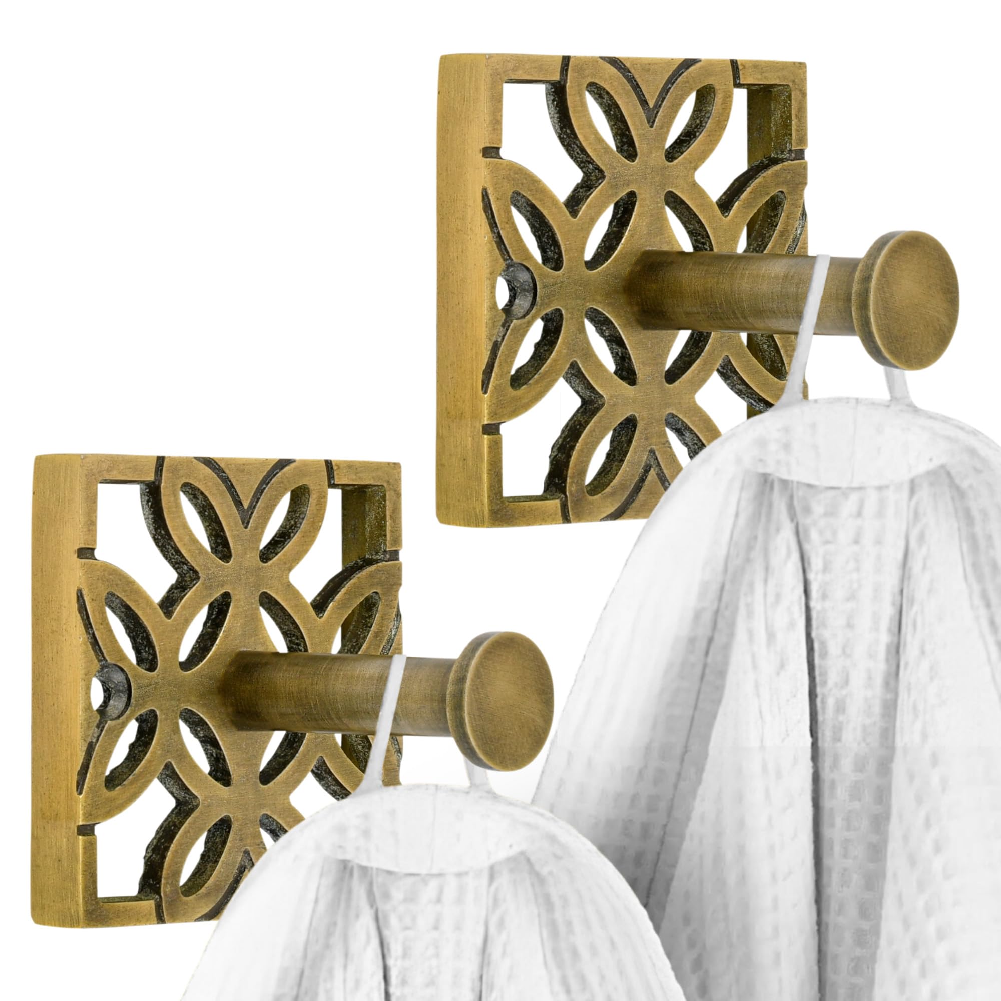 Autumn Alley Black Bathroom Towel Hook Robe Hook Wall Mounted - Wall Hooks for Towel, Robe, Coat, and Door Hooks for Bathroom Rustproof Modern Unique Style, 4 Pack