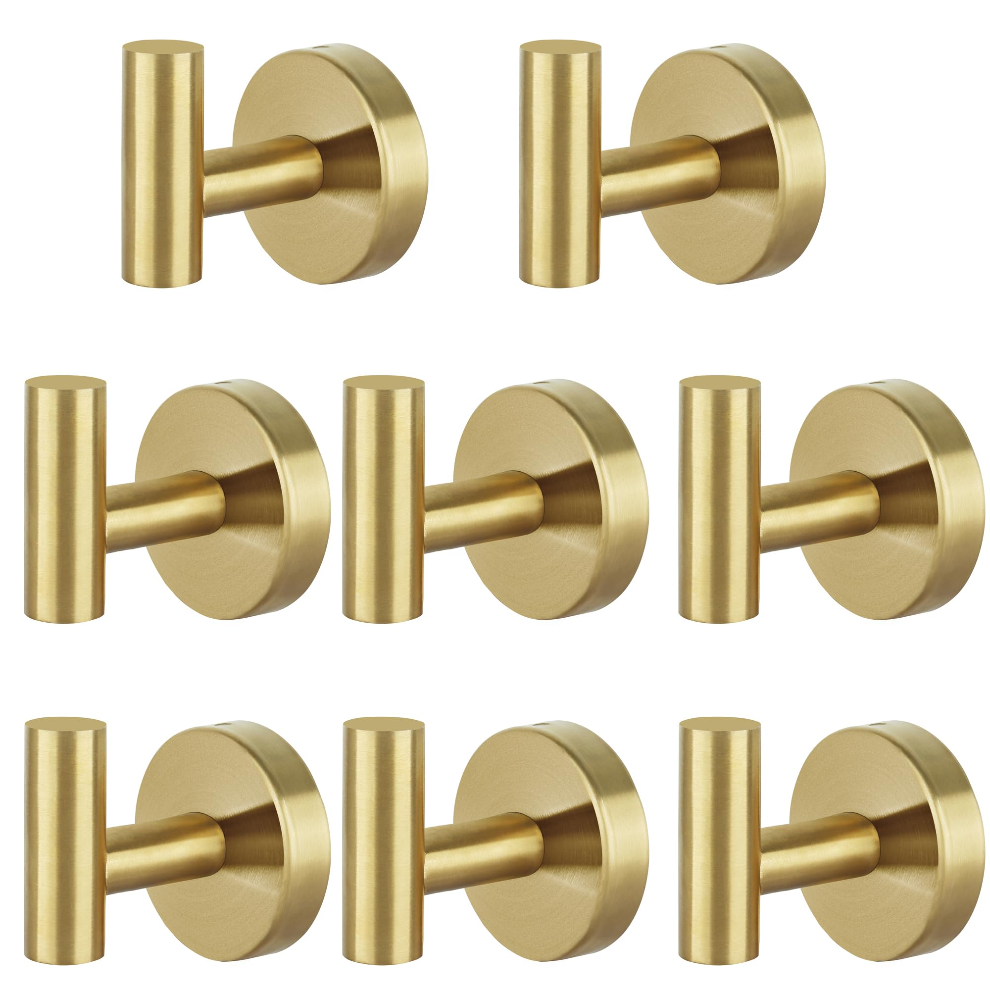 Bathroom Robe Towel Hooks Coat Matte Black Wall Hook Stainless Steel Heavy Duty Door Hanger Towel Robe Clothes Cabinet Closet Sponges Hook for Bathroom Bedroom Kitchen Hotel Pool 16 Packs