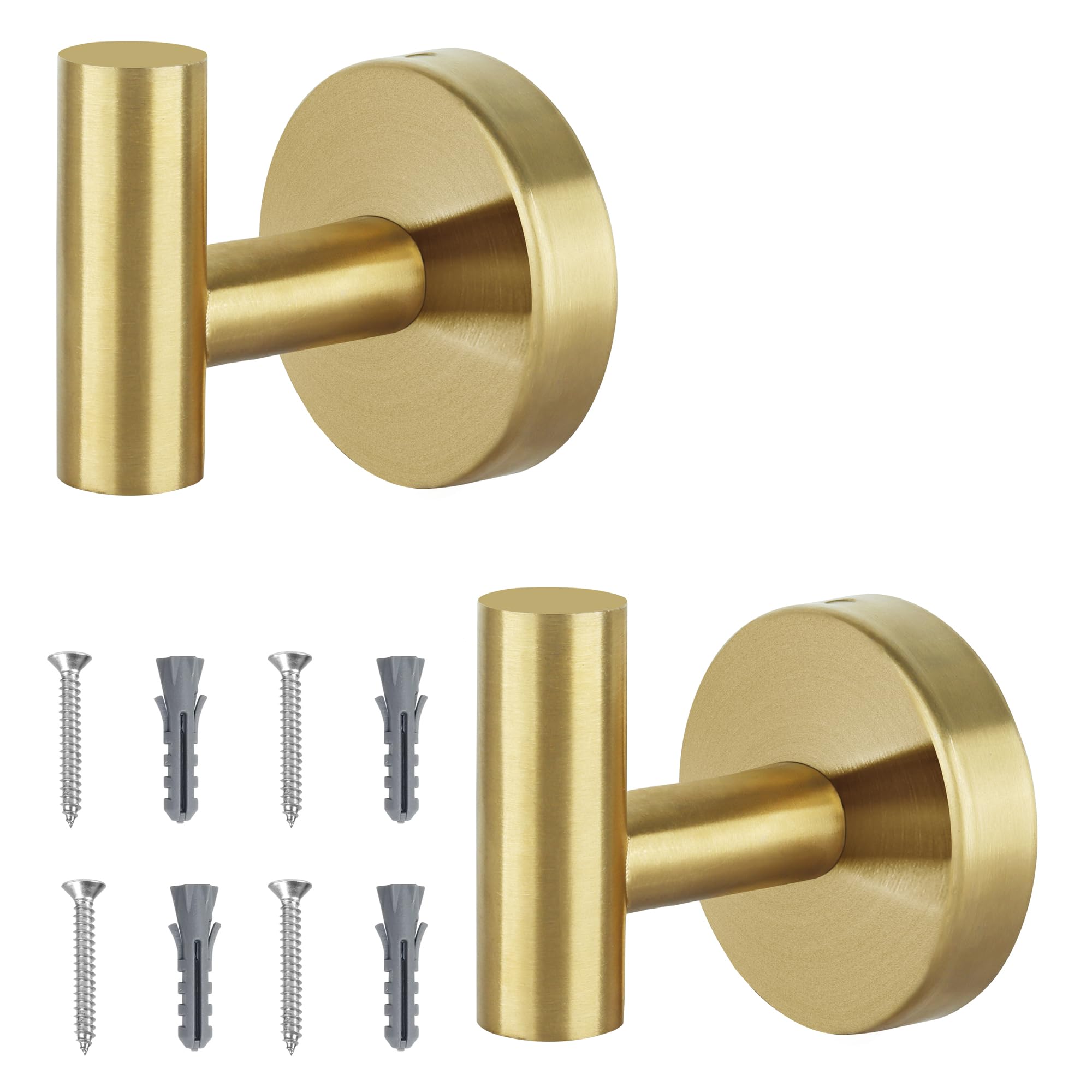 Bathroom Robe Towel Hooks Coat Matte Black Wall Hook Stainless Steel Heavy Duty Door Hanger Towel Robe Clothes Cabinet Closet Sponges Hook for Bathroom Bedroom Kitchen Hotel Pool 16 Packs