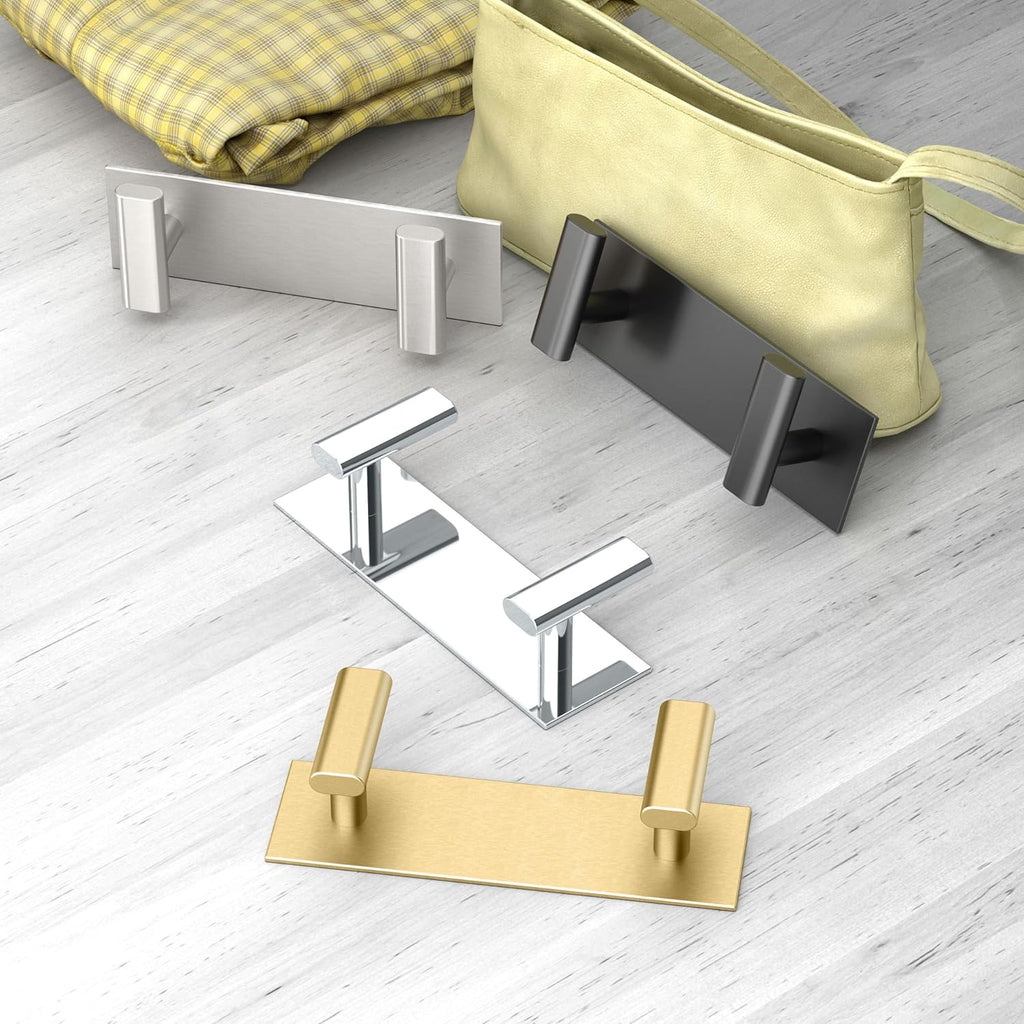 Gatco 1283 Elevate All Modern Décor Double Rectangle Hook, Chrome/Wall Mounted 6.5" W X 2" H 2-Hook/Robe, Towel Hook for Bathroom